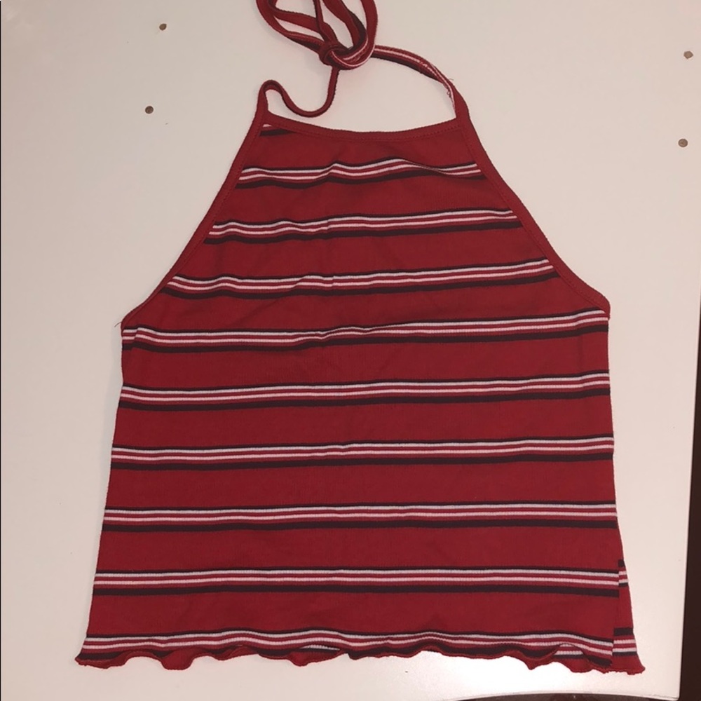 Red Halter Crop Top